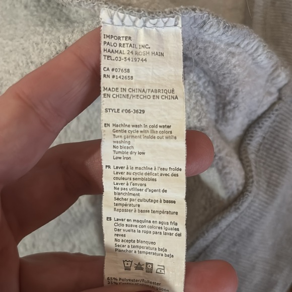 SWS Active Gray Zip-Up Hoodie, Boyfriend Fit, Size S/M, Measurements in Photos - Picture 6 of 12